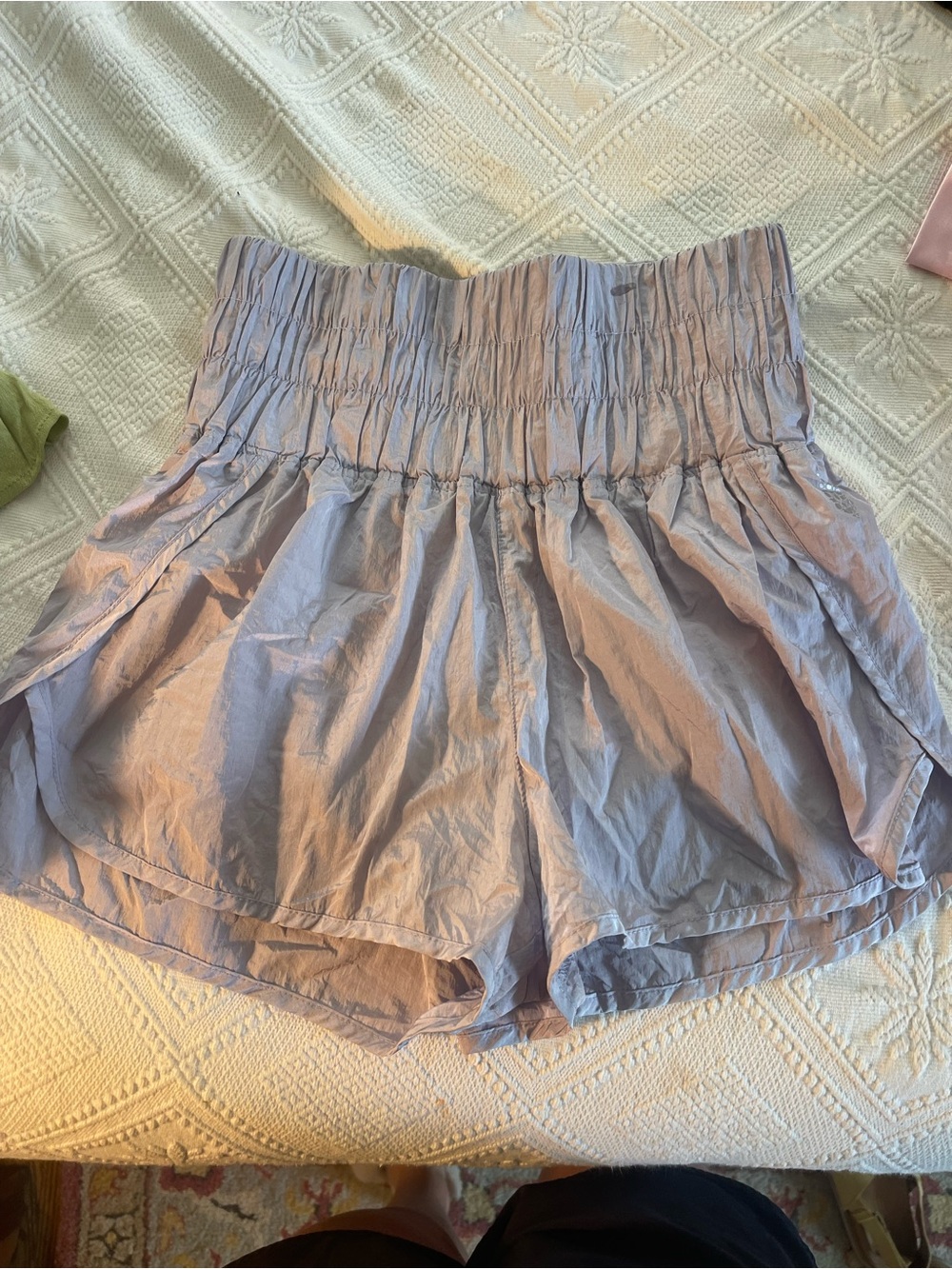 FP MOVEMENT High-Waist Lavender Women’s Smocked Shorts